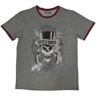 Ringer tričko Guns N' Roses - Faded Skull