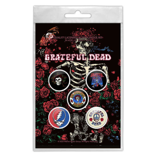 Set odznakov Grateful Dead - Skeleton & Rose