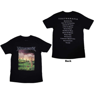 Tričko Megadeth - Youthanasia Tracklist (Back Print)
