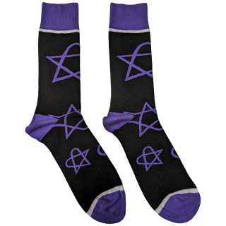 Ponožky HIM - Purple Heartagrams