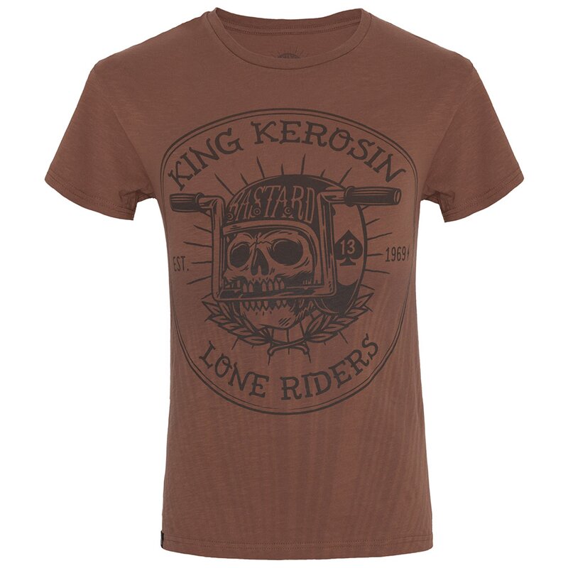 Tričko King Kerosin - Watercolour - Lone Riders Brown
