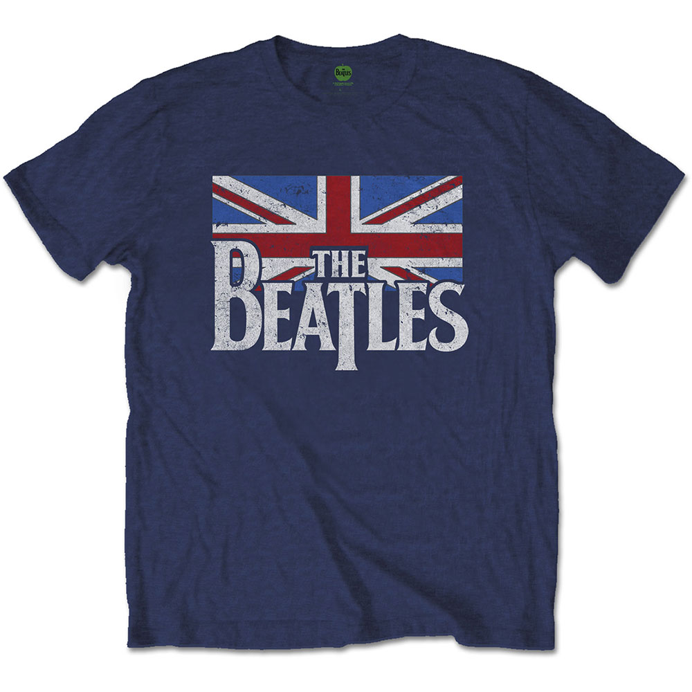 Tričko The Beatles - Drop T Logo & Vintage Flag