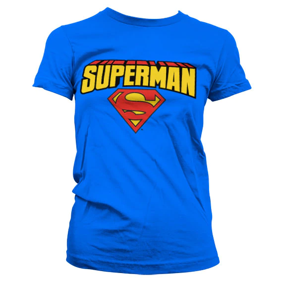 Dámske tričko Superman - Blockletter Logo (Modré)