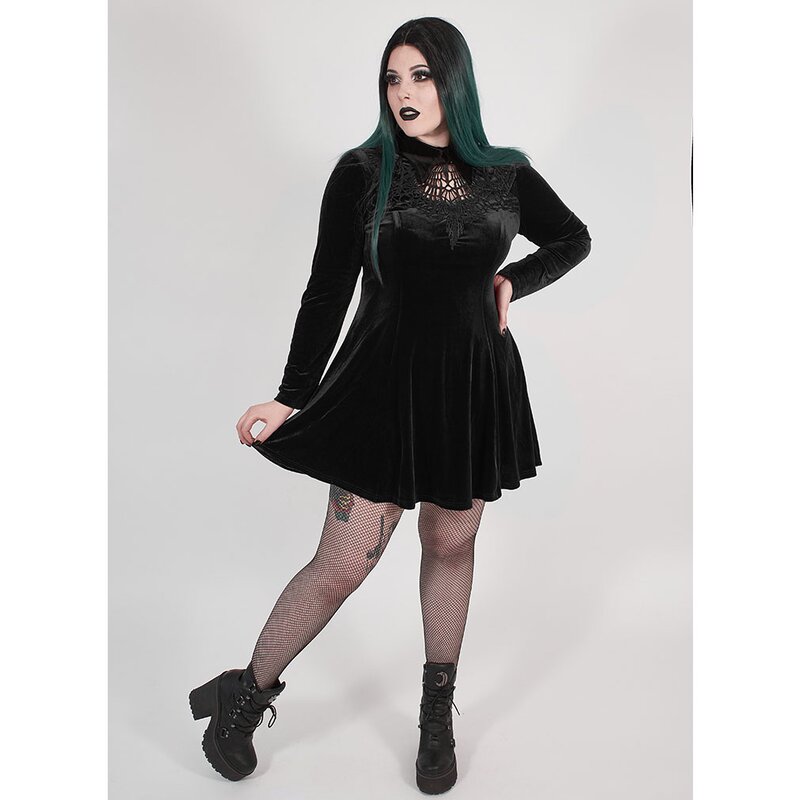 Punk Rave plus size mini šaty - Charlotte