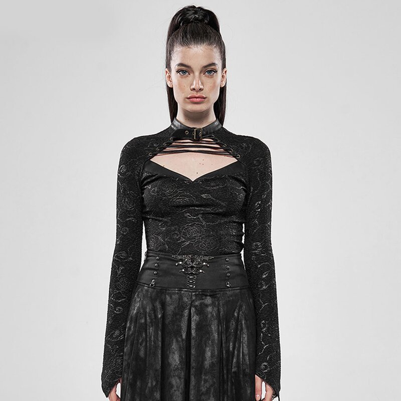 Punk Rave top s dlhým rukávom - Doomed Rose