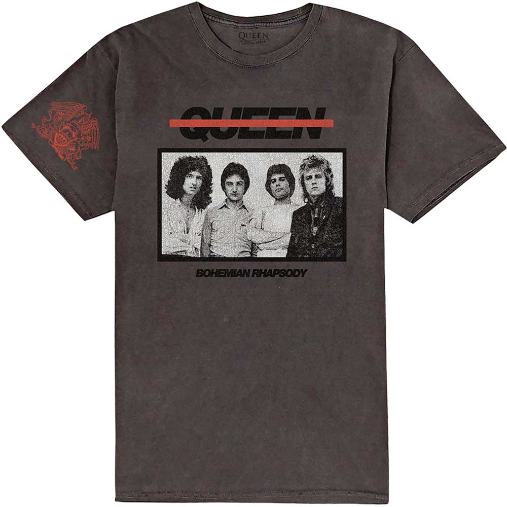Tričko Queen - Bo Rhap Photo (Dye-Wash & Sleeve Print)