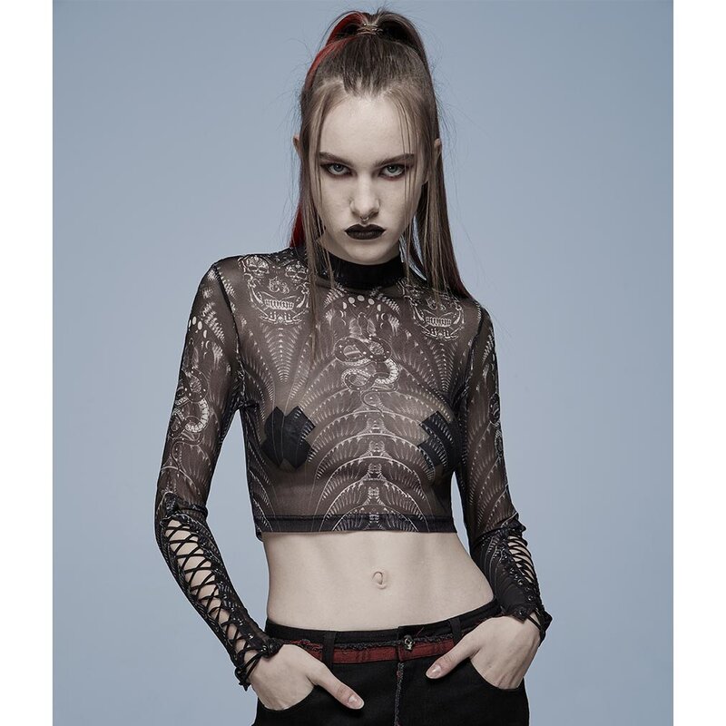Punk Rave crop top - Snake Tarot
