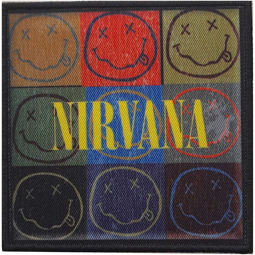 Nášivka Nirvana - Distressed Happy Face Blocks