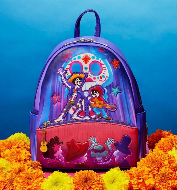 Mini batoh Loungefly - Disney - Pixar - Coco Miguel & Hector