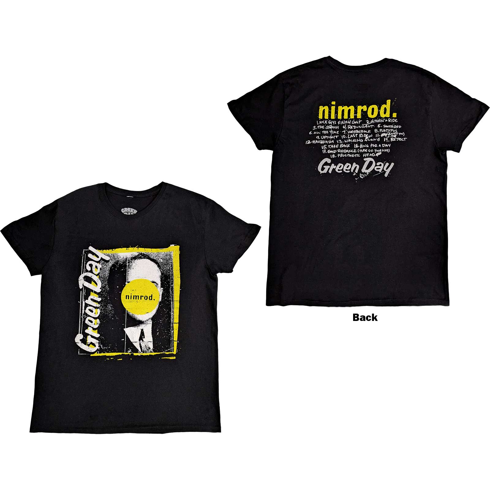 Tričko Green Day - Nimrod Tracklist (Back Print)