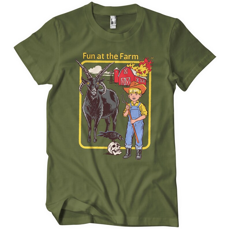 Tričko Steven Rhodes - Fun At The Farm (Tmavo-Zelené)