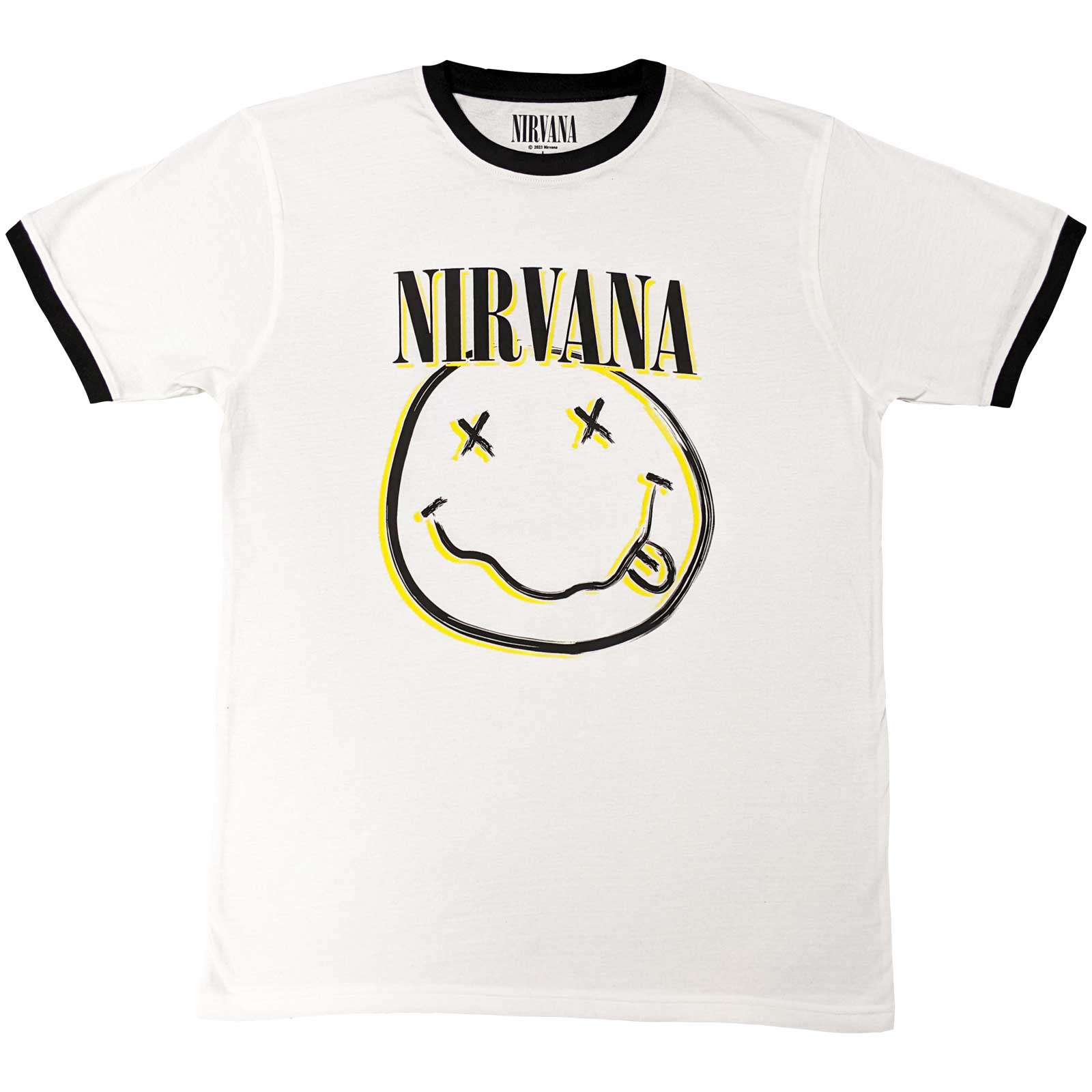 Eco ringer tričko Nirvana - Double Happy Face