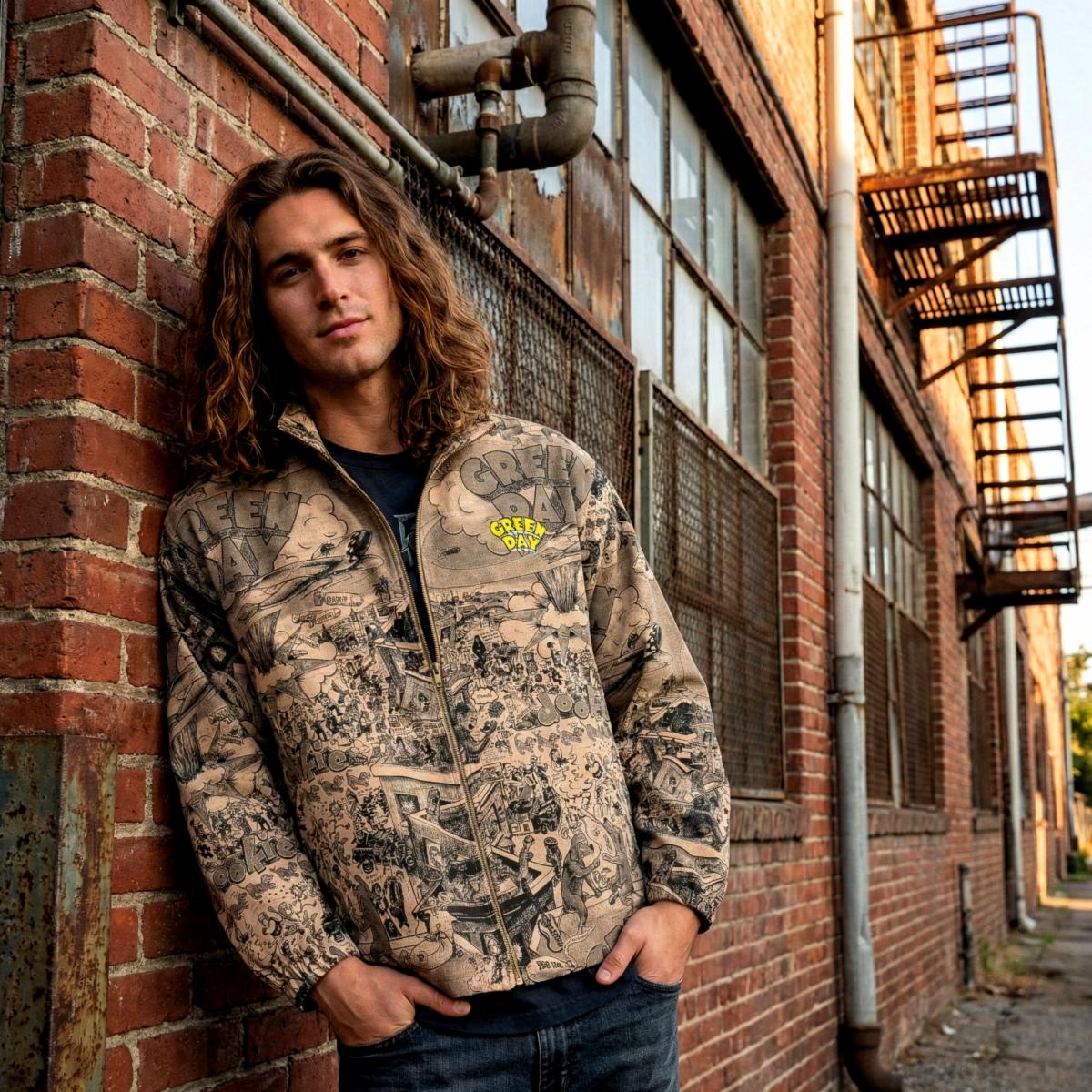 Mikina Green Day - Dookie All Over Print (Brown)