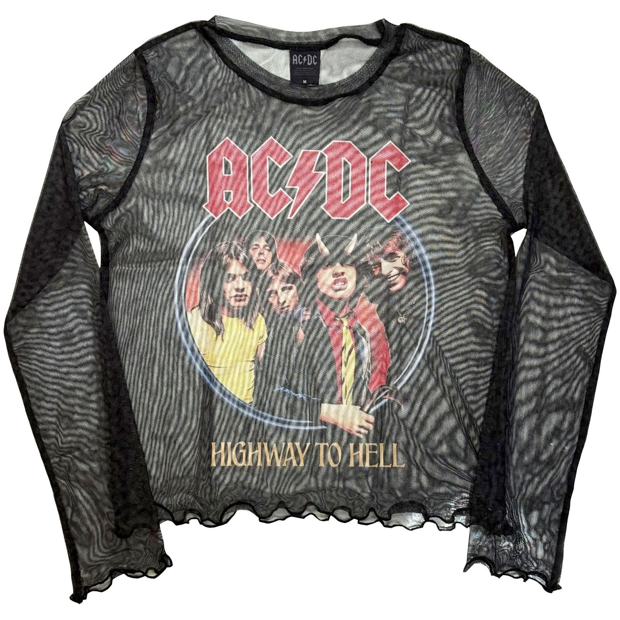 Dámsky Mesh Crop Top AC/DC – Highway To Hell (Black)