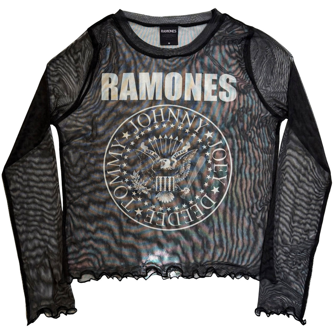 Dámsky Mesh Crop Top Ramones – Presidential Seal (Black)