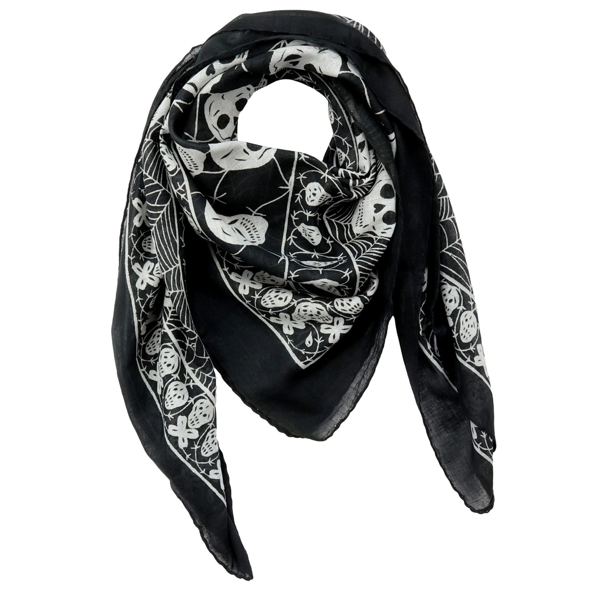 Bavlnená Šatka Skulls Gray Spider Web – 100 × 100 cm