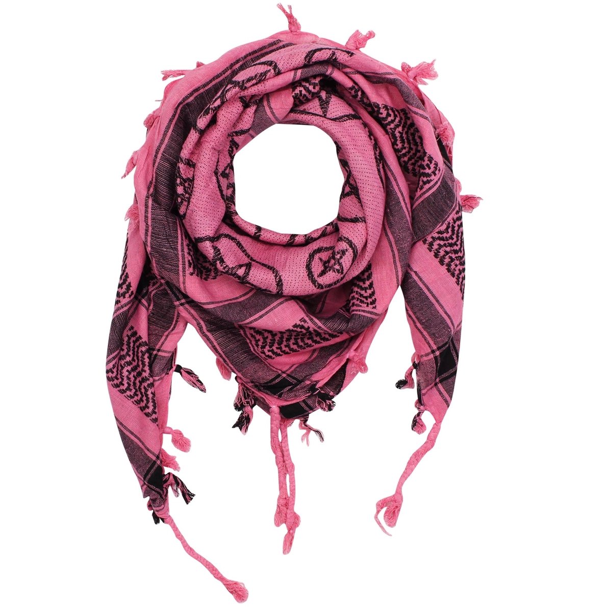 Palestínska Šatka – Pentagram Pink Black (Kufiya)