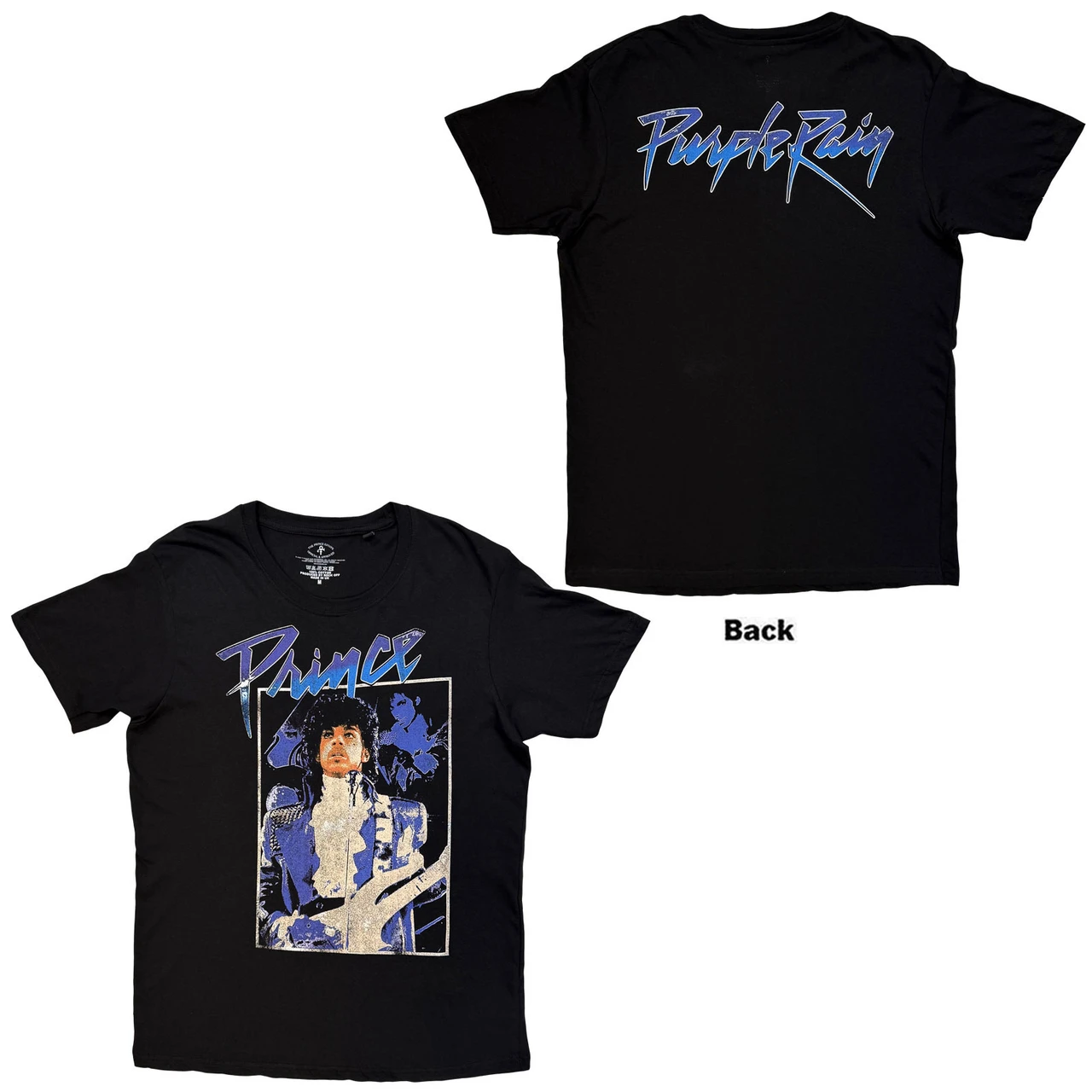 Tričko Prince – Purple Rain Box (Black) (Back Print)