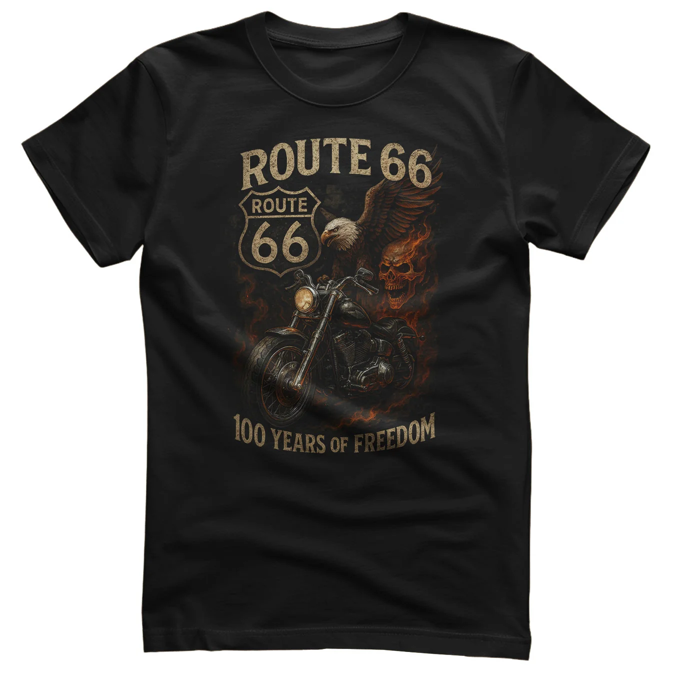 Tričko Route 66 – 100 Years Of Freedom (Black)