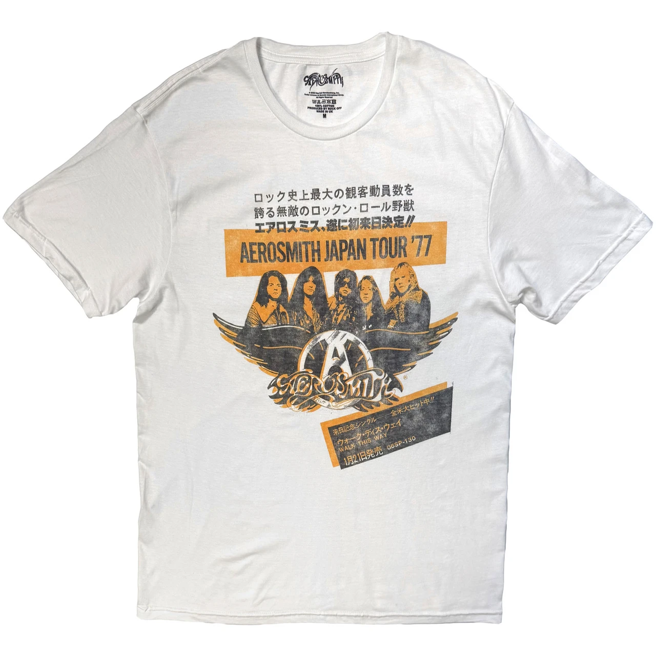 Tričko Aerosmith - Japan Tour '77 (White)