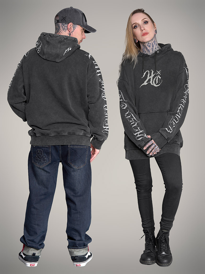 Oversized mikina Hyraw - Never Surrender antracitová