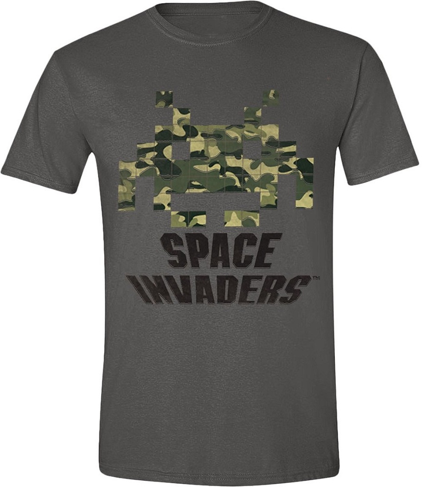 Tričko - Space Invaders - Camo, Grey