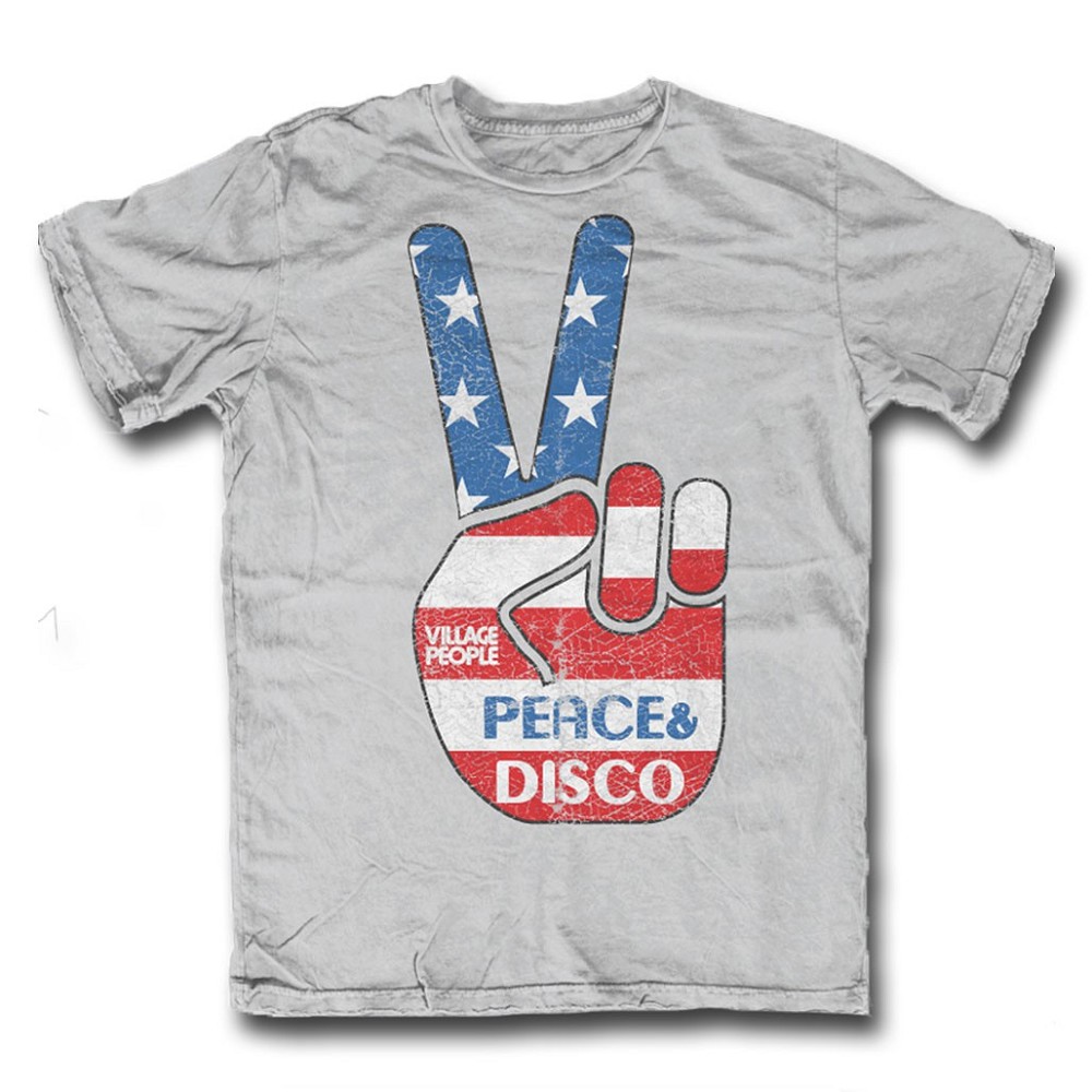 Tričko Village People - Peace and Disco - Grey
