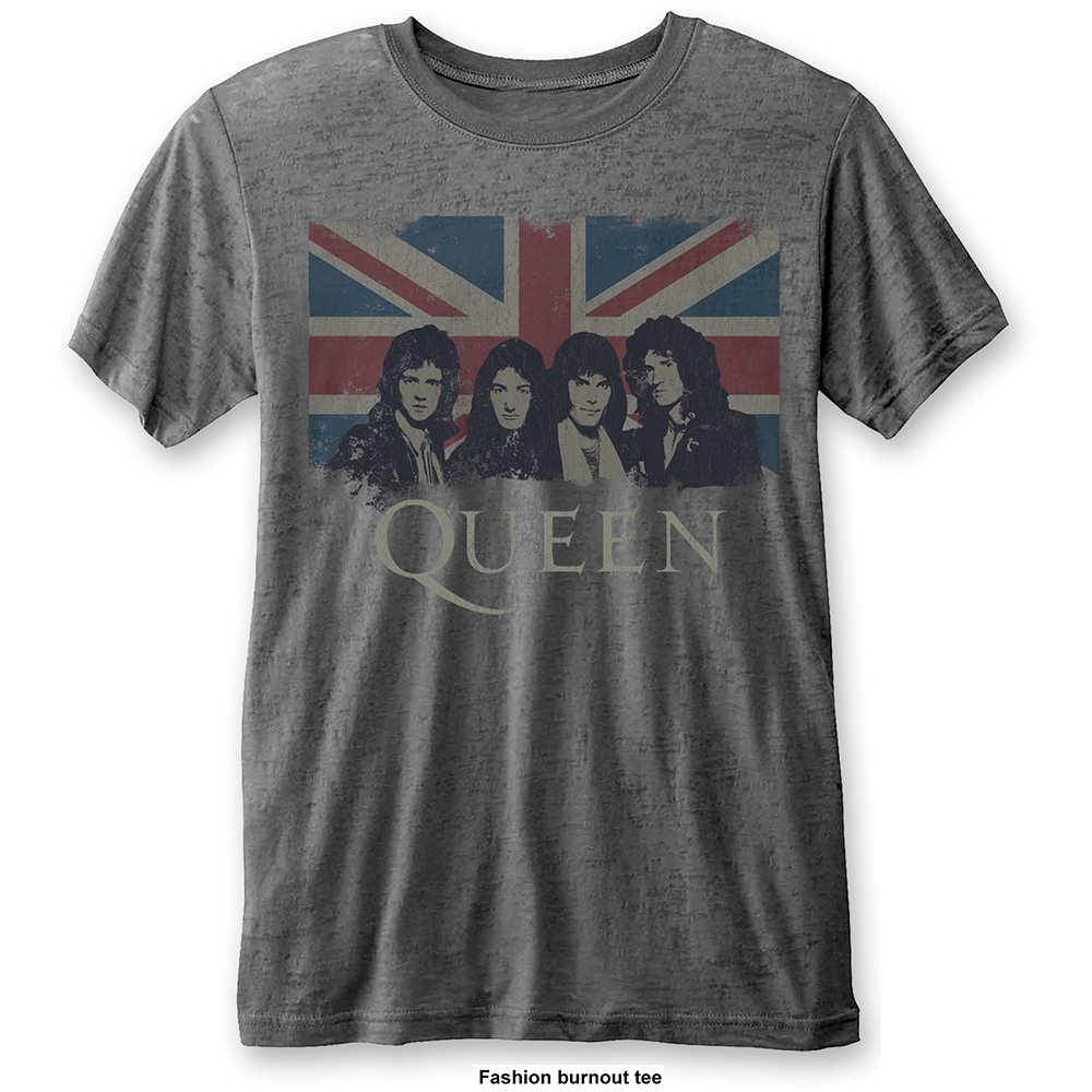 Tričko Queen - Vintage Union Jack (Šedé)