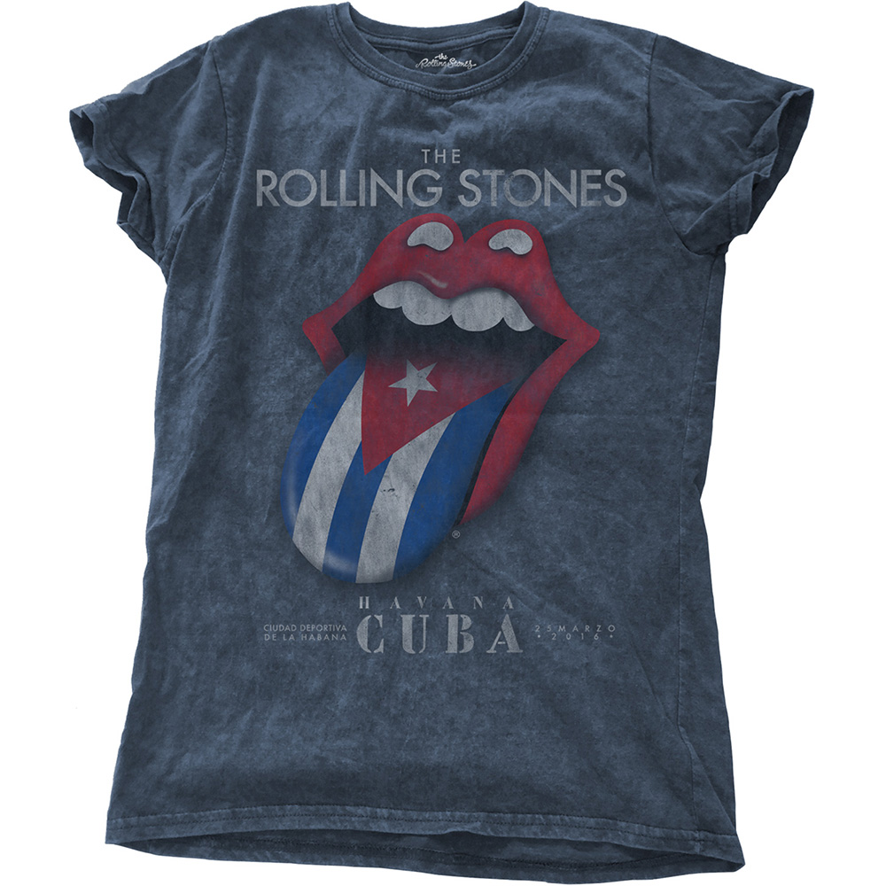 Dámske fashion tričko The Rolling Stones - Havana Cuba with Snow Wash Finishing 