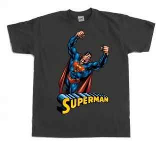 Detské tričko Superman - Flying (Šedé)