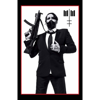 Textilný plagát Marilyn Manson - Machine Gun