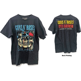 Tričko Guns N' Roses - Skulls Appetite For Destruction Blue (Ex-Tour/Back Print)