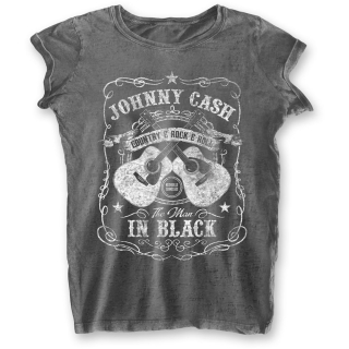 Dámske fashion tričko Johnny Cash - The Man In Black (Burn Out)