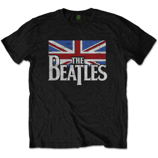 Tričko The Beatles - Drop T Logo & Vintage Flag