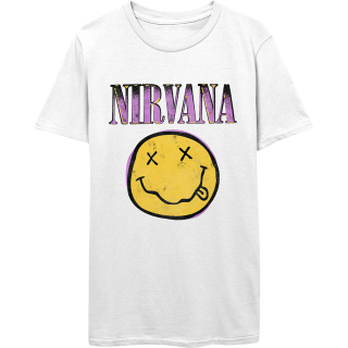 Tričko Nirvana - Xerox Happy Face Pink