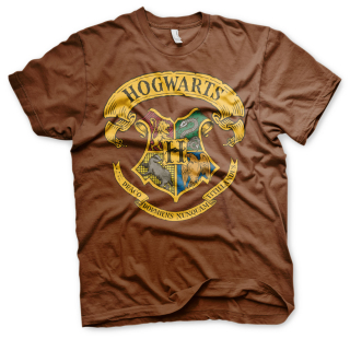 Tričko Harry Potter - Hogwarts Crest (Hnedé)