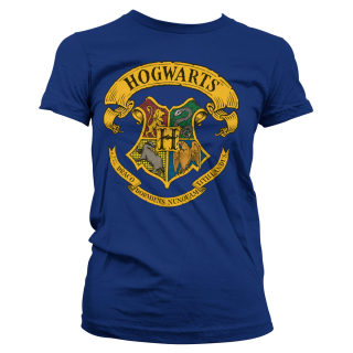 Dámske tričko Harry Potter - Hogwarts Crest (Modré)