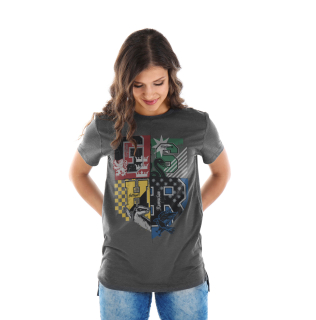 Dámske tričko Harry Potter - Dorm Crest (Šedé)