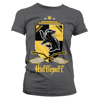 Dámske tričko Harry Potter - Hufflepuff (Šedé)