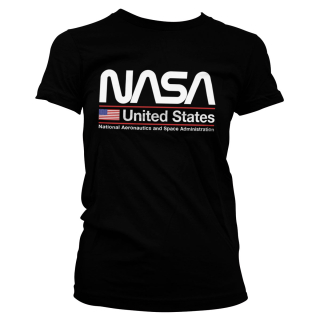 Dámske tričko NASA - United States (Čierne)