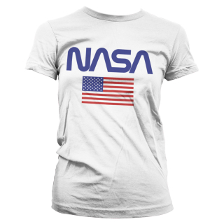 Dámske tričko NASA - Old Glory (Biele)