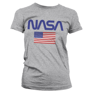 Dámske tričko NASA - Old Glory (Sivé)