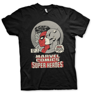 Tričko Marvel Comics - Vintage Super Heroes (Čierne)