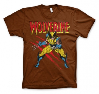Tričko Marvel Comics - Wolverine Scratches (Hnedé)