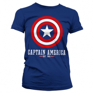 Dámske tričko Captain America - Logo (Navy)