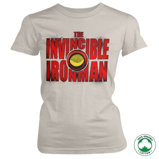 Dámske organic tričko Iron Man - The Invincible Iron Man (Biele)