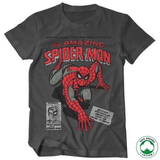 Organic tričko Marvel Comics - Spider-Man Comic Book (Šedé)
