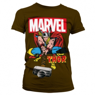 Dámske tričko Marvel - The Mighty Thor (Hnedé)