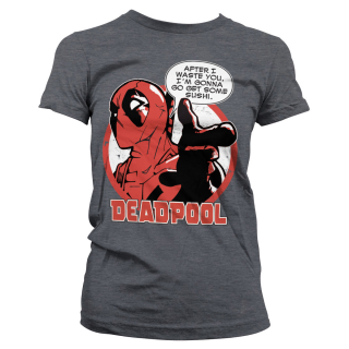 Dámske tričko Deadpool - Sushi (Šedé)