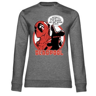 Dámsky sweatshirt Deadpool - Get Some Sushi (Šedý)